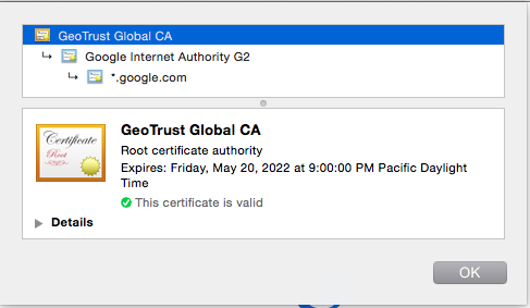 google.com Certificate Chain